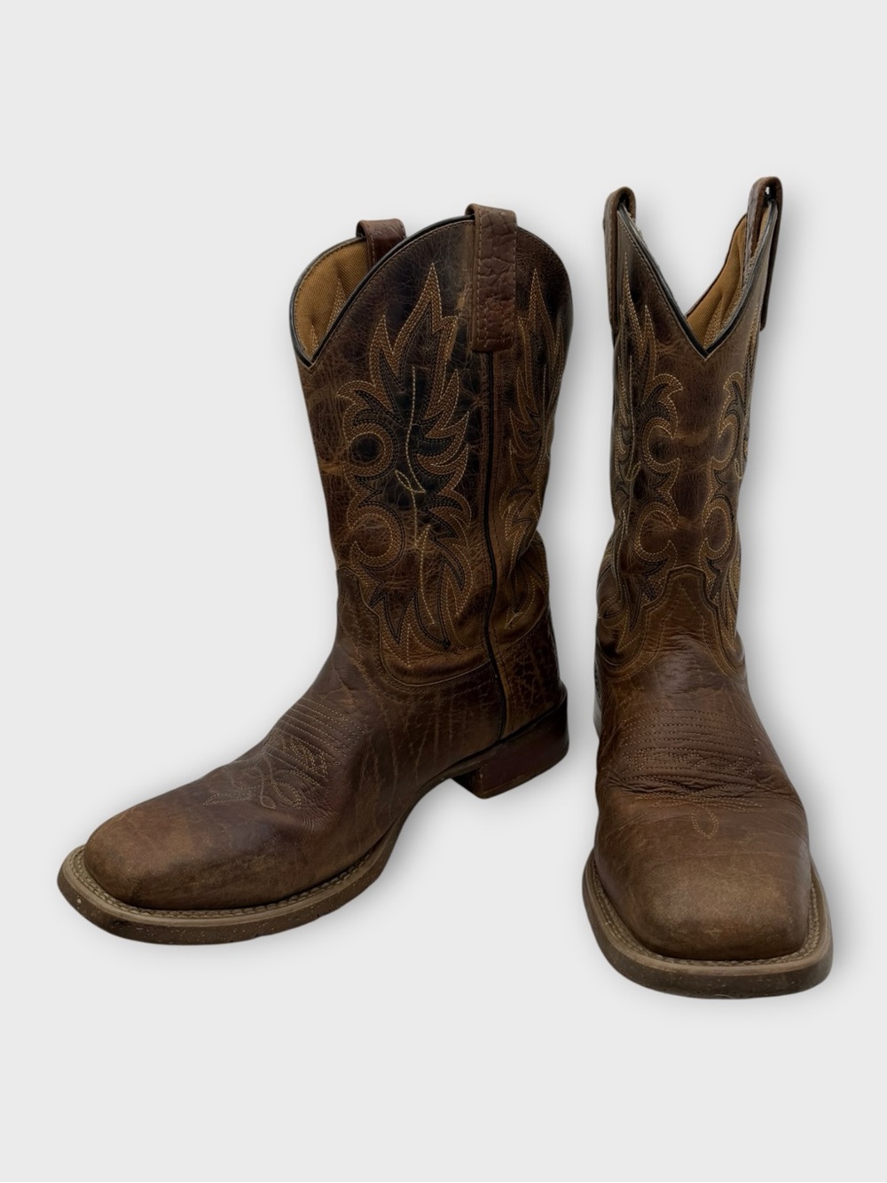 Laredo Durant Brown Distressed Leather Western Cowboy Boots Mens Size 9 Nice! - Picture 3 of 7